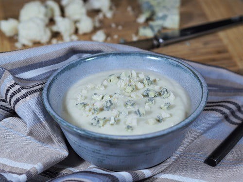 cauliflower soup with blue cheese for a nice twist