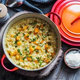 risotto crémeux à la courge butternut et au parmesan