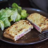 French authentic bistro style croque monsieur