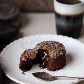 French chocolate fondant lava cake