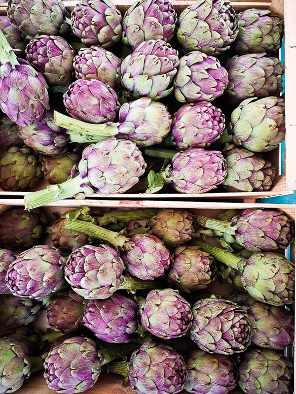 a good selection of artichokes from the market
