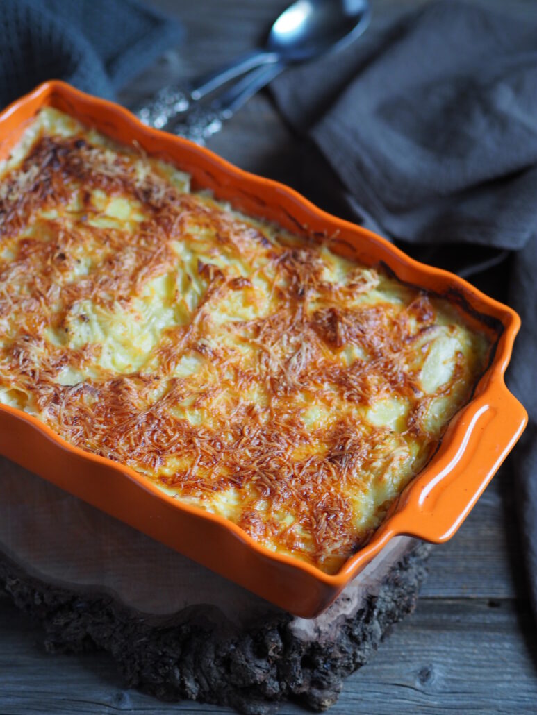 a full dish of potato gratin