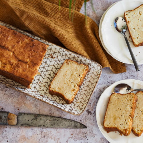 french pound cake from Brittany filled with apples