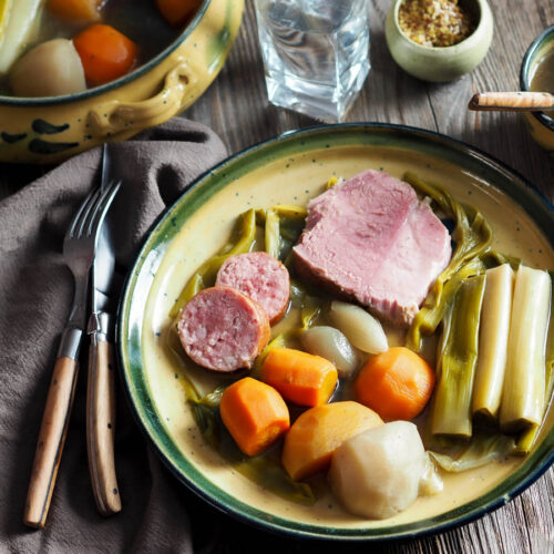 Potée is a traditional French stew with pork and vegetables