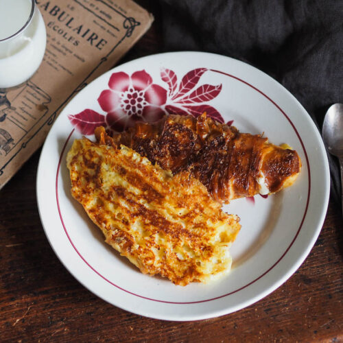 delicious french toast with croissants leftovers